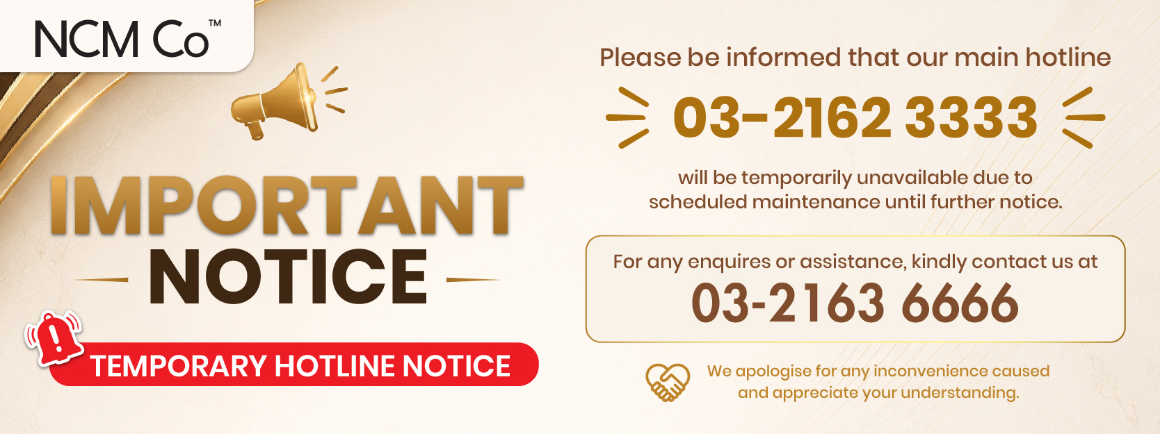 Call attention banner
